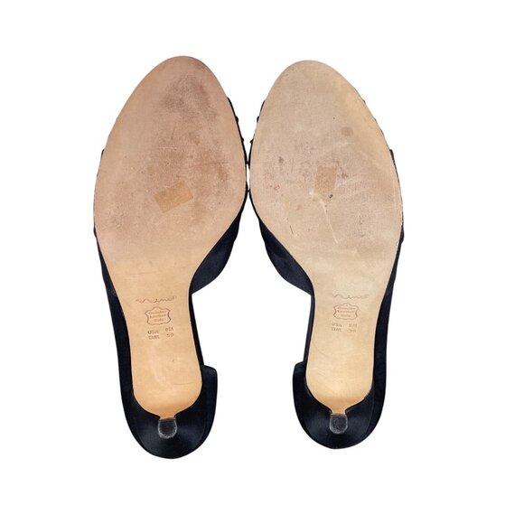 Nina New York Black Culver Peep-Toe Kitten Slip-On Heel Sz- 9M - Picture 7 of 9